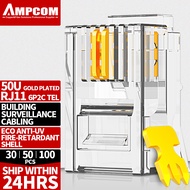 AMPCOM RJ11 Plug 6P4C 6P2C Phone Modular Telephone Cord Connector Adapter Crimp Telephone Internet M