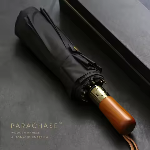 PARACHASE Big Umbrella Men Business Style 115cm Automatic Umbrella Rain Double Layer 10K Windproof L