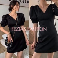 Fashionable Bertha Retro Vintage Style Puff Middress Casual Dress outfit for Summer outfit