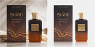 New stock original Island Vanilla Dunes Khadlaj Perfume - Dark brown box with gold accents amber gla