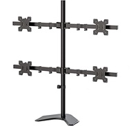 WALI Quad Monitor Stand, Free Standing 4 Monitor Stand Fully Adjustable Desk Mount Fits Monitors up