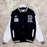 Áo Khoác Bomber Varsity Jacket Bóng Chày Thêu Chữ  Chất Da Lộn Lót Dù Form Rộng Basic Nam Nữ Unisex Couple Ulzzang