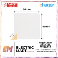 Hager Dream WGDL111 / HG/WGDL112 16AX 1 Gang 1 Way / 2 way Switch