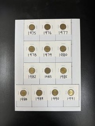（貳毫英女皇一套）香港硬幣英女王伊利沙伯二世 1975-91年二毫  Government of Hong Kong Queen Elizabeth ll 1975-91 $0.2
