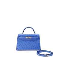 Hermès Bleuet Ostrich Mini Kelly II 20 Palladium Hardware, 2021