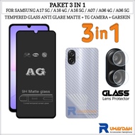 3in1 Tempered Glass Package Samsung A17 5G A16 4G/5G A07 A06 4G/5G Anti-Scratch Full Glass TG Camera