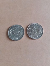 香港女皇頭1972,73年伍毫硬幣2枚