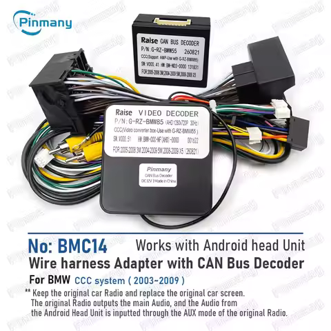 Android Car Radio Wire Harness Adapter CAN BUS Decoder for BMW 1 3 5 X1 X3 X5 E60 E61 E70 E84 E90 E9