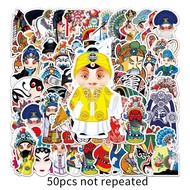 Stationery Box Sticker 50pcs Peking Opera Drama Character Chinese Style Facebook Refrigerator Suitca