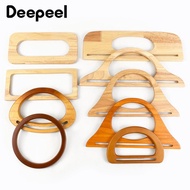 2Pcs O&D Wooden Bag Closure Handles Square Sewing Brackets Purse Frames Wood Kiss Clasp Sew Kit DIY 