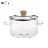 Dolity Milk Pan Glass Universal Sauce Pan Kimchi Soup Pot Noodles Cooking Pot for Kitchen Gas Stove Cooking Induction Cooker Outdoor