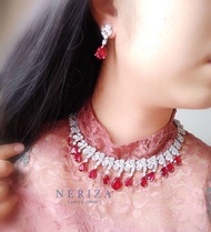 Neriza Jewelry/ชุดเครื่องประดับเพชรสังเคราะห์ประกายเทียบเท่าเพชรแท้ จัดส่งฟรีพร้อมกล่อง NZC017