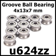 U624zz Bearing Groove Ball Bearing For Linear Rail M6 4x13x7 mm