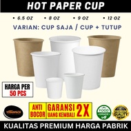Please - Hot Paper Cup 6.5, 8, 9, 12 oz - Coffee Paper Cup with Lid