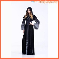 Women's Corpse Bride Costume Halloween Ghost Bride Witch Vampire Black  Dress Scary Halloween Costum