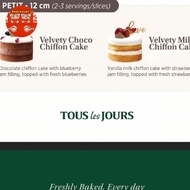 Tous les jours Petit Choco Chiffon Milk Cake Medan / Birthday Cake