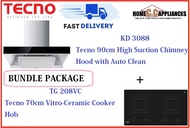 TECNO HOOD AND HOB FOR BUNDLE PACKAGE ( KD 3088 &amp; TG 208VC ) / FREE EXPRESS DELIVERY