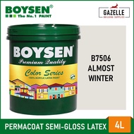 Boysen Color Series Permacoat Semi-Gloss Latex Almost Winter B7506 Acrylic Latex Paint - 4L