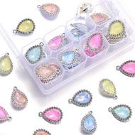 St.kunkka Alloy Dot Diamond Water Drop Pendant Necklace Jewelry Accessories