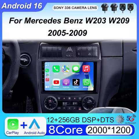 Android 16 For Mercedes Benz W203 W209 C180 C200 C220 C230 2005 - 2009 video Player Car Radio Stereo