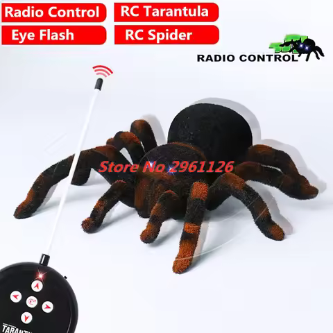 Radio Control Simulation tarantula Eyes Shine Eye Flash smart Wall Climbing Spider Tricky Prank Scar