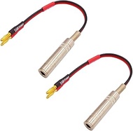 1/4 Inch TS Female to Banana Plug, 6.35mm Jack Mono Adapter Joiner, Female to Banana Plug Speaker Fl