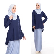 Aqeela Muslimah Wear Baju Kurung Moden - Blue qk030