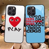 Z-8 CDG Case Casing for iPhone 15 XS XR X 14 Plus Pro Max HD Glass