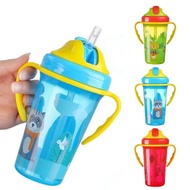 Portable Cute Baby Feeding Cup with Straw BPA Free Feeding Bottle Leak Proof with Handle Kids Traini