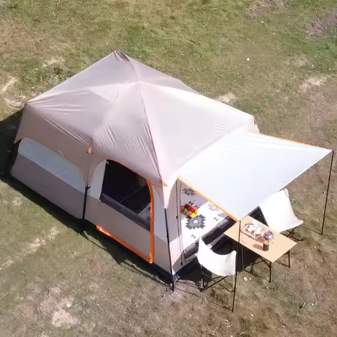 Tent outdoor camping two rooms and one hall tent 6-8-12 multi-person camping two rooms and one hall