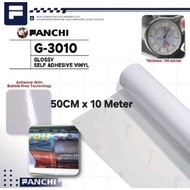 ROLL 50cm x 10m FANCHI G3010 G-3010 Glossy Self Adhesive Vinyl Glossy White ROLL/