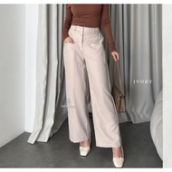 SEOLUX - CK94 - Blaire Pants I Basic Work Long Pants Women's Semiwool Office Long Pants