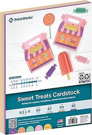 PrintWorks Sweet Treats Cardstock Paper 8.5" x 11" - 50 Sheets - 5 Assorted Peach & Coral Colors - I