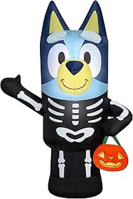 Gemmy Airblown Inflatable Bluey in Skeleton Costume Bluey, 3.5 ft Tall, Multicolored
