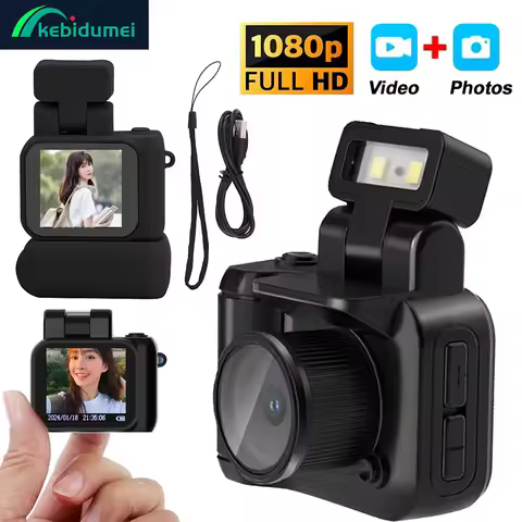 Kebidumei Y4000 Mini Keychain Camera With Screen HD 1080P Portable Retro Camera Outdoor Video Record