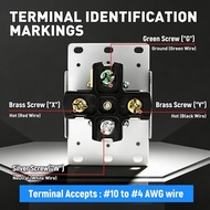 50 Amp NEMA 14-50R EV Charging Receptacle 3-Pole 4-Wire 125/250V Flush Receptacle for EV, RVS, Large