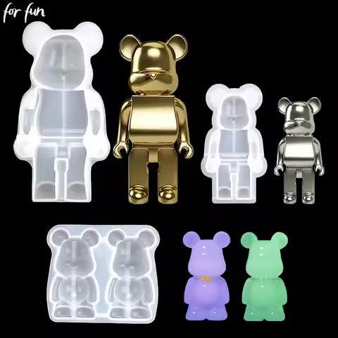 For Fun Violent Bear Teddy Bear Silicone Molds DIY Crystal Drop Gel Resin Mold Mechanical Bear Keych