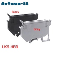 HS2216 UK5-HESI Fuse Terminal Block Din Rail (0.2~4mm) Black-Grey-Gray-Black - Gray NEW....