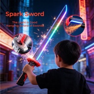 Colorful Streamer Glowing Spark blade Sword Toys with Spark & Smoke Effect Light Sword Collectible C