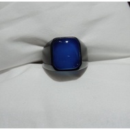 Natural box blue spirit agate ring
