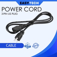 EASYTECH | 3 pin power extension cords US plug power cable for pc computer