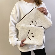 ◎✎▦  Case Pack Plush Smiley Sleeve Bag iPad 11 10.2 9.7 Tablet Case Laptop Case for Macbook Air Pro13 M1 M2 2022 Soft Laptop Case