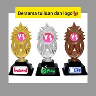 Trophy/Piala/Plag/Hadiah/plak/Cenderahati bersama tulisan