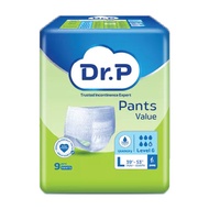 Dr. P Value Level 6 Absorbency Adult Pant Diaper M10/ L9/ XL8 (1 Pack) - 2x Skin Protection with Qui