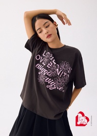 Love, Bonito | Wiggle Wiggle Unisex Oversized Drop Shoulder Tee in Charcoal