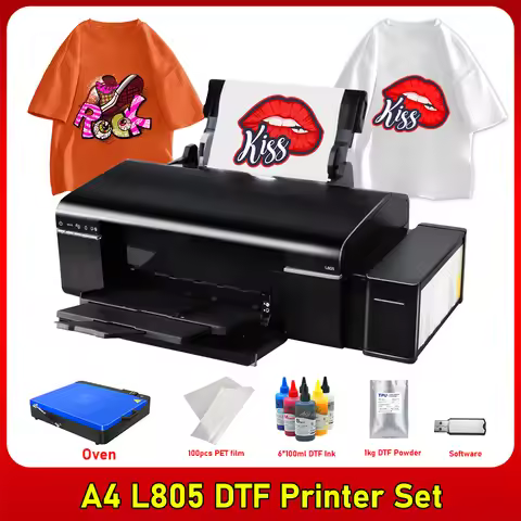 A4 DTF Printer Epson L805 DTF Printer Bundle with DTF Oven Direct Transfer Film DTF T shirt Printing