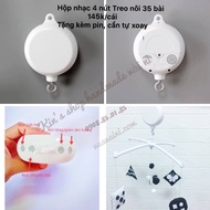 Hộp nhạc 4 Nút treo nôi tự xoay và chuyển bài hát Nhạc Không Lời💋 tặng kèm pin 😍35 bài hát cho bé gi