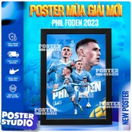 Phil Foden poster photo frame includes 2 sizes for A5 tabletop (18cm x 24cm), A4 wall hanging (24cm 