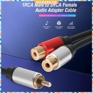 ✥Dilraba✥【In Stock】 UK Metal 1 Male to Dual 2-RCA Female Adapter Stereo Y Adapter Splitter Audio Cab
