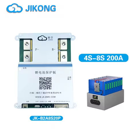 JKBMS JK-B2A8S20P BMS 200A 2A Active Balance HEAT RS485 CAN Bluetooth APP Monitor Full Protection 4S